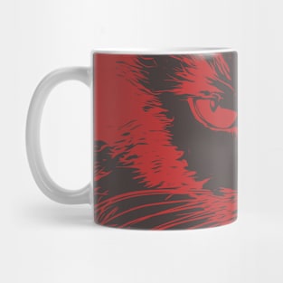 Abstract angry cat. The muzzle of a sullen cat close-up Mug